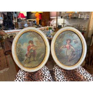 Pair Of Romantic Paintings - 18th Century