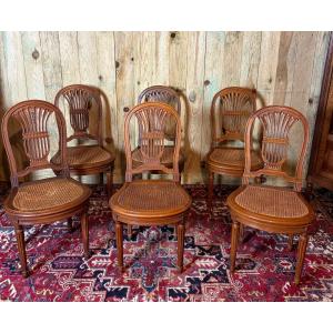 Set Of Six Louis XVI Style Chairs "with Sheaf Of Wheat". 
