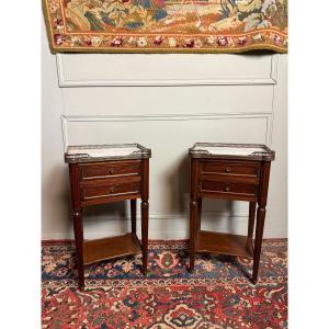 Pair Of Louis XVI Bedside Tables, 20th Century 