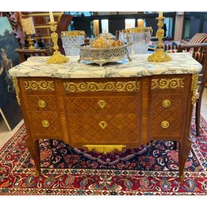 Transitional Style Chest Of Drawers With Raised Projection, Stamped R.roessle