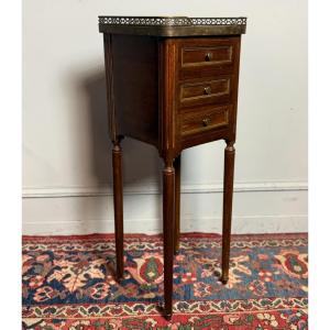 Louis XVI Style Bedside Table In Mahogany. 