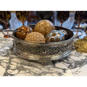 Louis XVI Style Silver-plated Metal Garden Basket