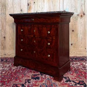 Small Louis Philippe Period Chest Of Drawers In Mahogany.