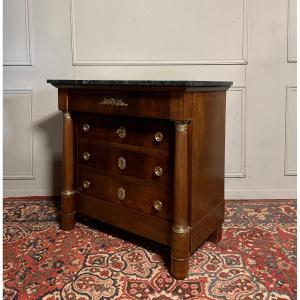 Small Empire-style Mahogany Chest Of Drawers.