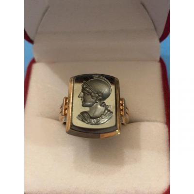 Ring Adorned With An Intaglio On Hematite.