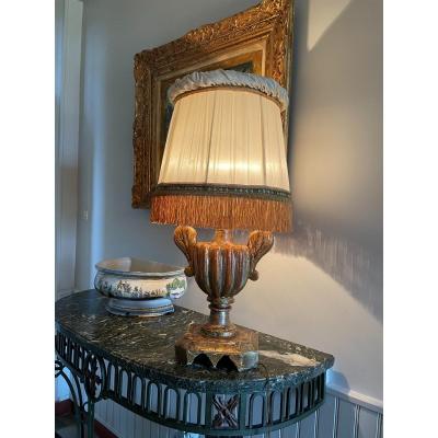 18th Century Golden Wood Lamp.