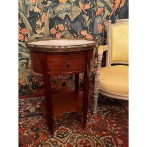Louis XVI Style Drum Bedside Mahogany.