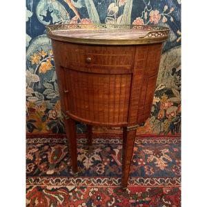 Napoleon III Period Marquetry Tambour Bedside.