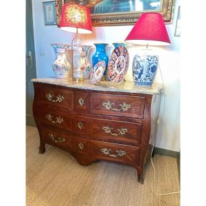 Louis XV Commode In Marquetry.
