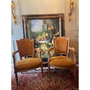 Pair Of Louis XVI Style Armchairs