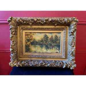 Cadre D’époque Napoléon III En Bois Et Stuc Doré.