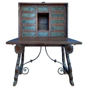Travel Cabinet - Bargueno Office - Spain And England -  Arts And Craft