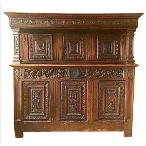 Buffet-credenza Cabinet Deux Corps Renaissance 16th Century France