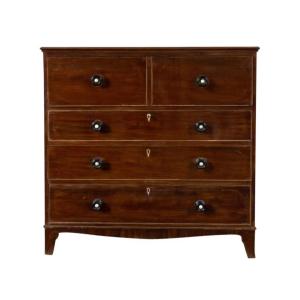 Secretary - Georgian English Mahogany Commode, 1816 - 19th - England 