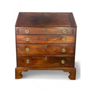 English Mahogany Slope Scriban Secretary Commode - England 18th - Georges III