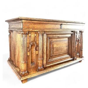 Henri IV / Renaissance Carved Wood Chest Desk 17th Century - France