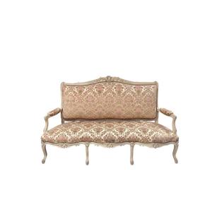 Large Sofa Bench Sofa In Carved Painted Wood - Louis XV Style France
