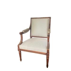 Louis XVI Style "à La Reine" Armchair - Carved Beech - France Napoleon III 19th