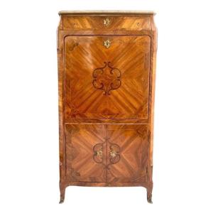 Louis XV Period Marquetry Secretary From The Mid-18th Century