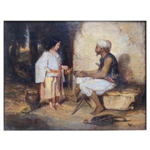 Orientalist Painting By Francesco Gai - 19th Century
