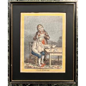 James Gillray – Gentle Emetic – Hand-colored Etching – Humphrey Edition