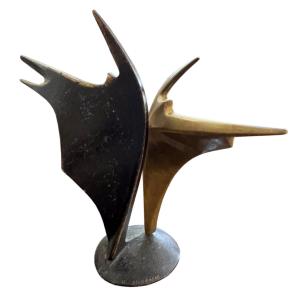 Bronze Sculpture “two Dancers”, Kostas Dikefalos (born In 1956), Signed