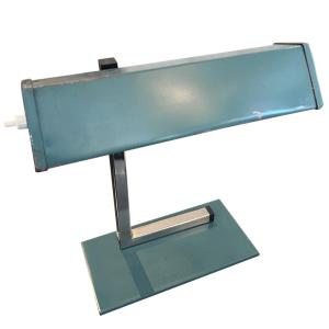 Small French Green Banker's Lamp From The 1960s