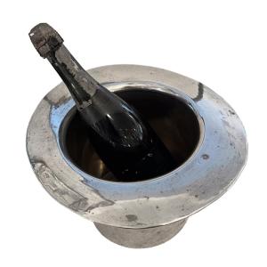 1960s English Silver Plated Top Hat Champagne Cooler
