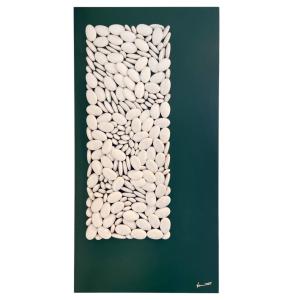 France, 1960s, Large Format, Panel And Pebbles, Signed In Relief