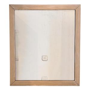 Large French Mirror, Early 19th Century, With A Reeded Frame And Original Mercury Glass.