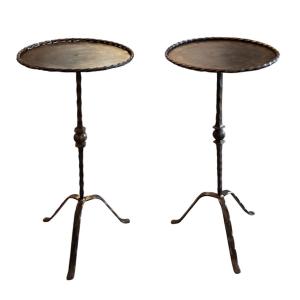 Pair Of Decorative Mid-century Style Martini Tables