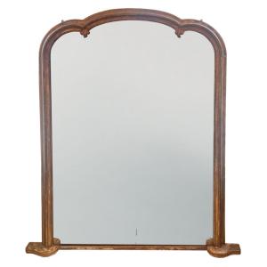Large French Mantelpiece Mirror From The Late 19th Century