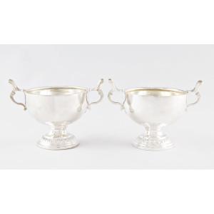 Christofle Paris – Pair Of Small “wedding” Cups In Solid Silver