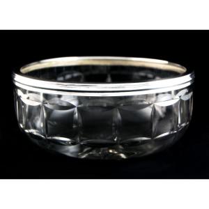 Cut Crystal Bowl With Sterling Silver Mount By Ernest Prost, Paris, 20ᵗʰ Century