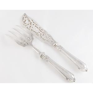 Paris, Circa 1880 – Silver Fish Serving Set In Sterling Silver By émile Huignard, Goldsmith