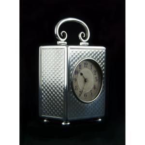 London 1899 – Victorian Solid Silver Travelling Clock, Jtc Movement