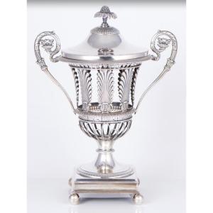 Paris 1834-1847 - Medici Silver-covered Cruet By E. A. Courtois, Vieillard