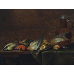 Alexander Adriaenssen (1587-1661) Still Life Oil On Wood Expertise Dr. Meijer Amsterdam