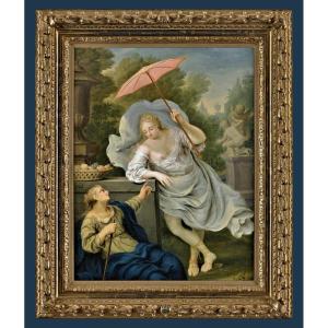 Gérard Wigmana 1673 Workum - 1741 Amsterdam Vertumnus And Pomona Signed On The Left On The Base