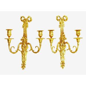 Louis XVI Grotesque Sconces Circa 1780 H. 42 Cm 
