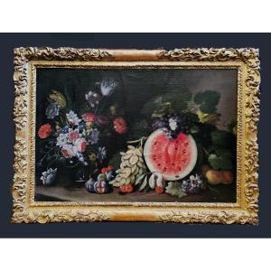 Giovanni Battista Ruoppolo 1629-1693 Large Still Life - Expertise Dr. Meijer Amsterdam