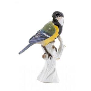 Meissen Coal Tit Bird Model By Johann Joachim Kaendler Circa 1870 H. 13 Cm