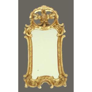 Louis XV Mirror Circa 1765 Gilded Wood H. 59 Cm