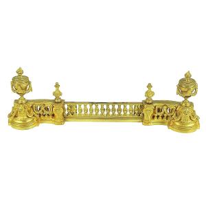 Louis XVI Style Andirons. Fire-gilt Bronze. Variable Length From Approximately 70 Cm To 105 Cm.