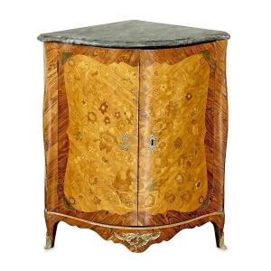 Louis XV Corner Cabinet, Circa 1760, Stamped F.bury Ferdinand Bury 1740-1795