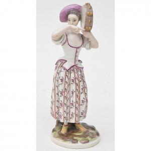 Young Girl With Tambourine Zurich, Circa 1785. Porcelain