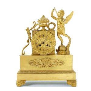 Empire Cupido Pendulum Ca. 1820 H. 38 Cm, L.27 Cm. P. 11 Cm