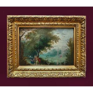 Jasper Van Der Lanen 1592-1626 Attr. Forest Landscape (scene From The Life Of La Latona)