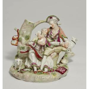 Group Of Shepherds Ludwigsburg Porcelain Model Johann Christoph Haselmeyer Attributed Circa 1770
