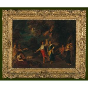 Jan Thomas Van Yperen (ypres 1617-1678 Vienna) Distinguished Society Dancing And Partying